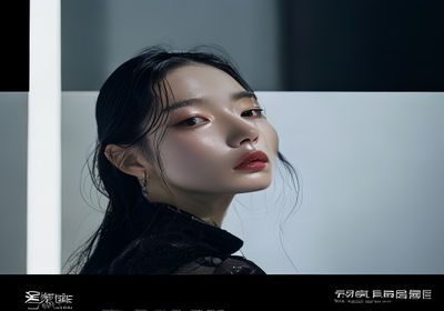 佐佐木明希为某知名美妆品牌拍摄的广告大片，她妆容精致，背景为极简白色空间，高级感十足